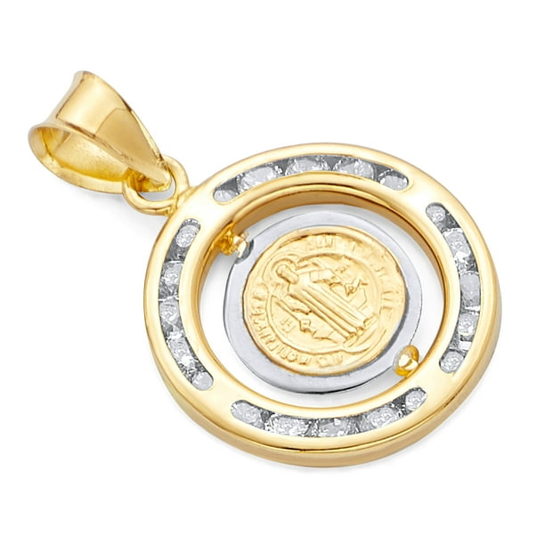 Size : 20 x 15 mm Wellingsale 14k 3 Tri Color White Yellow and Rose Gold I Love You Pendant 
